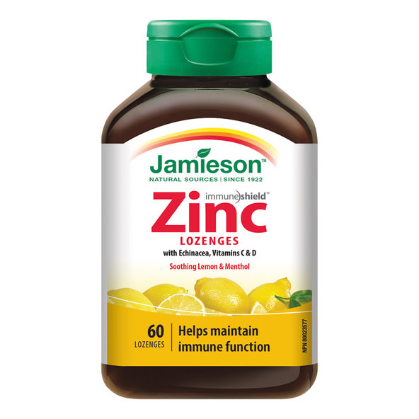 Jamieson zinek + vitaminy C + D3 citron 60 pastilek