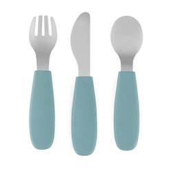PETITE&MARS Sada příborů z nerezu Take&Match Frosted Sky 12m+