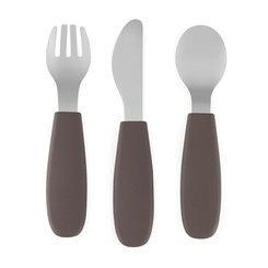 PETITE&MARS Sada příborů z nerezu Take&Match Bitter Cocoa 12m+