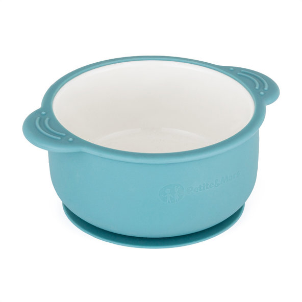PETITE&MARS Miska keramická se silikonovým obalem Teal Blue