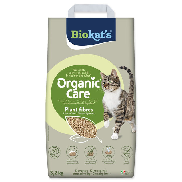 Biokat's podestýlka Organic Care Plant Fibres 3,2 kg