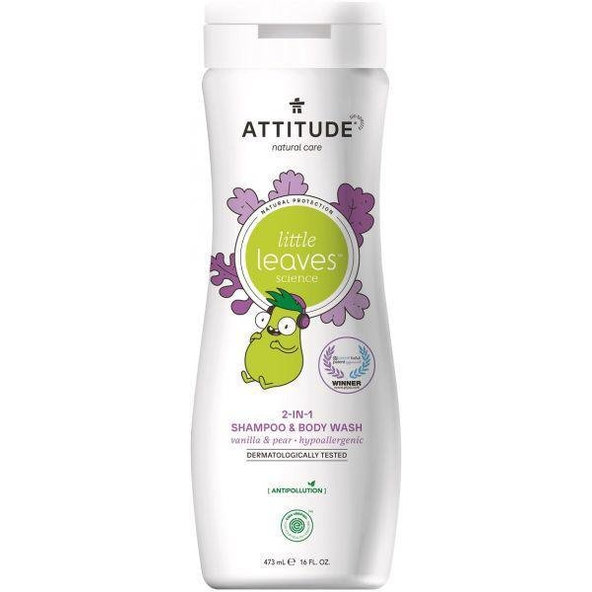Attitude Little Leaves mýdlo a šampon 2v1 vanilka a hruška 473 ml