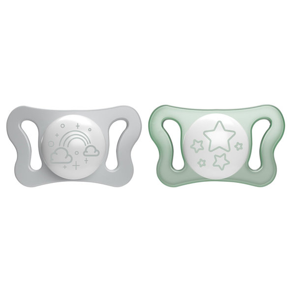 Chicco Physio Micro dudlík silikonový noční 0–2 m 2 ks