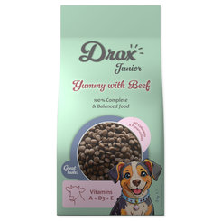 Drax Junior krmivo s hovězím masem 3 kg