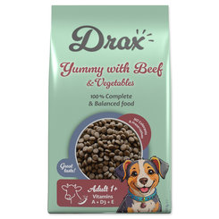 Drax Adult krmivo s hovězím masem a zeleninou 10 kg