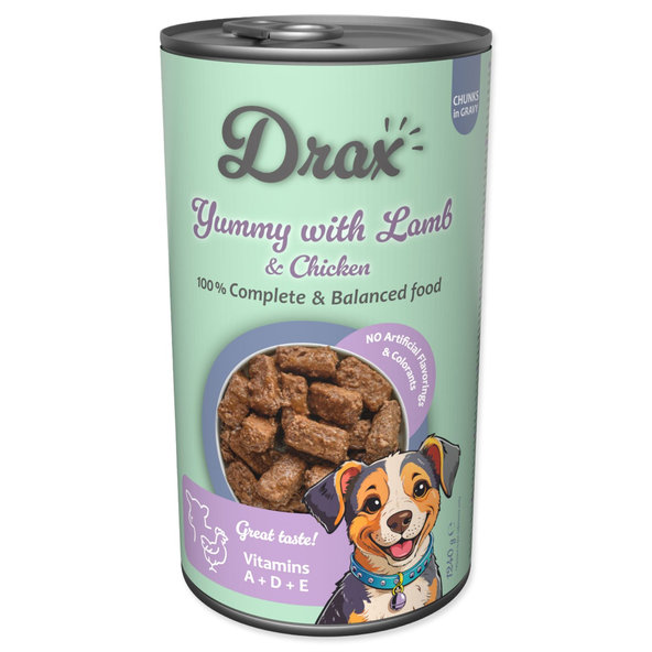 Drax Adult konzerva s jehněčím a kuřecím masem 1240 g