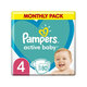 Pampers Active Baby jednorázové pleny 9–14 kg vel. 4 180 ks