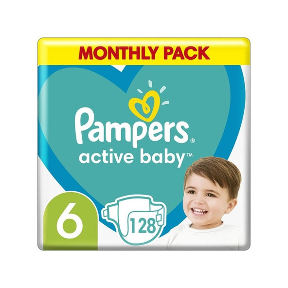 Pampers Active Baby jednorázové pleny 13–18 kg vel. 6 128 ks