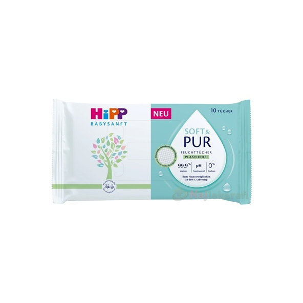 HiPP Babysanft Soft & Pur čisticí vlhčené ubrousky 10 ks