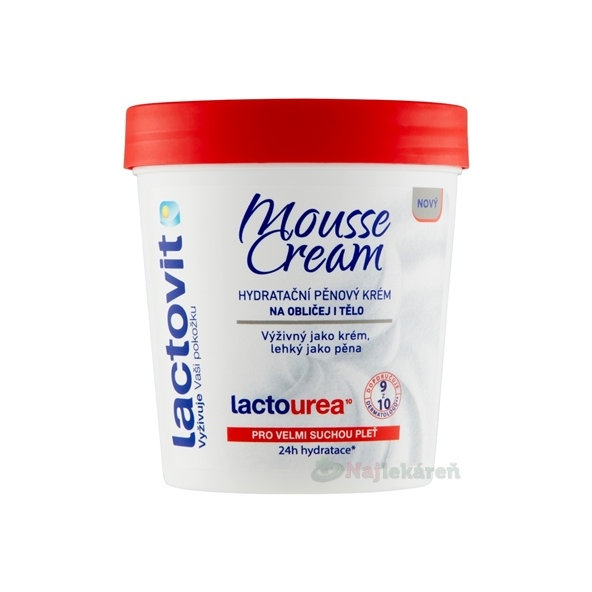 Lactovit Mousse Cream LactoUrea pěnový krém na obličej a tělo 250 ml