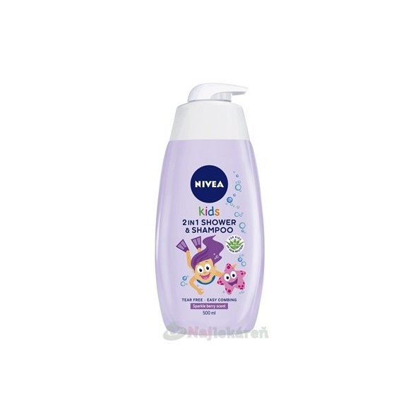 NIVEA Kids 2in1 Dětský sprchový gel Girl lesní ovoce 500 ml