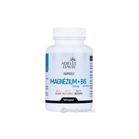 ADELLE DAVIS magnesium 200 mg + vitamin B6 40 mg 100 kapslí