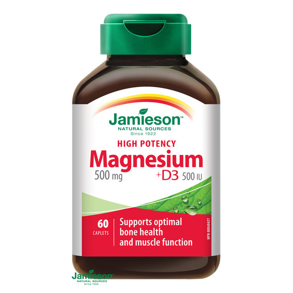 Jamieson magnesium 500 mg + vitamin D3 500 IU 60 tablet