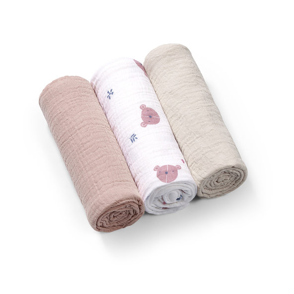 Babyono Super Soft mušelínové pleny 70×70 cm hnědá 3 ks