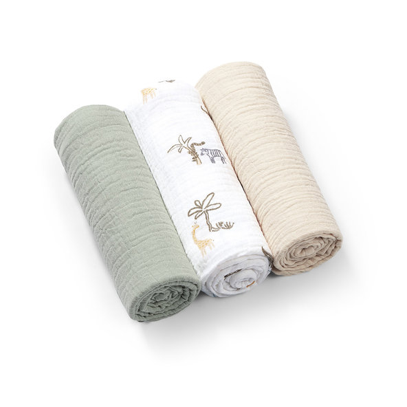 Babyono Super Soft mušelínové pleny 70×70 cm zelená 3 ks