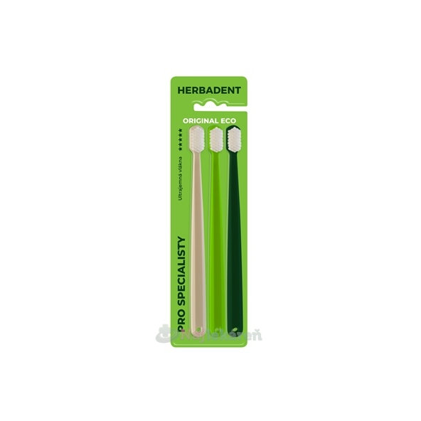 Herbadent Original ECO zubní kartáček ultra jemný 3 ks