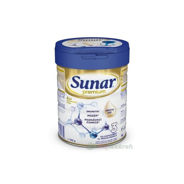 Sunar Premium 3 kojenecké mléko 12m+ 700 g