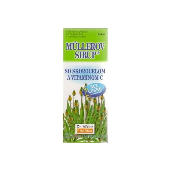 Müllerův sirup se skorocelem a vitamínem C bez cukru 245 ml