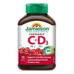 Jamieson Vitamin C + D3 500 mg 500 IU 75 pastilek