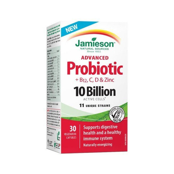 Jamieson Advanced Probiotic 10 Billion + B12 C D + zinek 30 kapslí