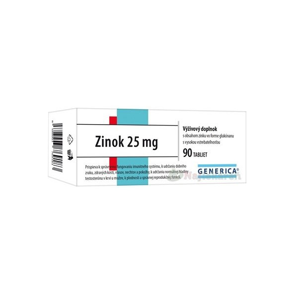 Generica Zinok 25 mg 90 tablet