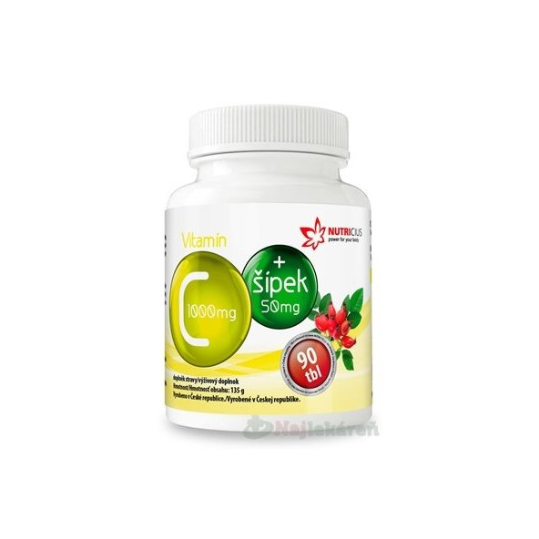 Nutricius Vitamin C 1000 mg + šípek 50 mg 90 tablet
