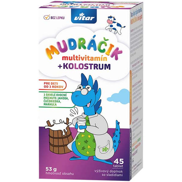 Mudráčik multivitamin + kolostrum mix příchutí 45 tablet