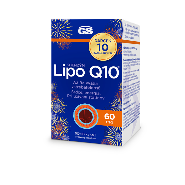 GS Koenzym Lipo Q10 60 mg Dárek 60 + 10 kapslí navíc