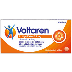 Voltaren Actigo Extra 25 mg na bolest svalů a kloubů 20 tablet