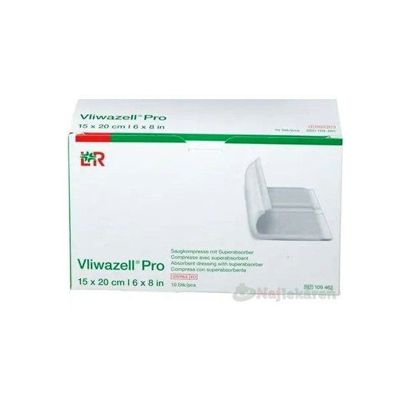Vliwazell Pro superabsorpční krytí 15x20 cm 10 ks