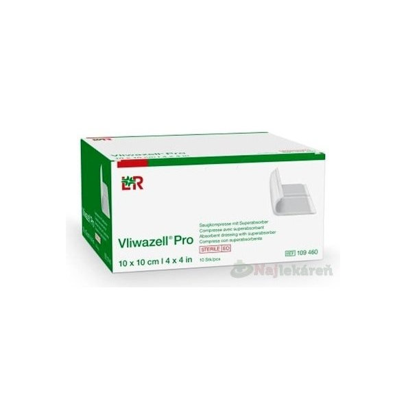 Vliwazell Pro superabsorpční krytí 10x10 cm 10 ks