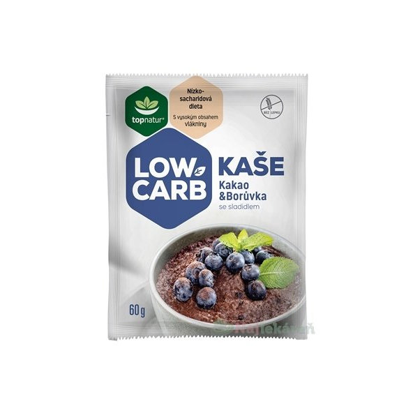 Topnatur Low Carb kaše kakao borůvka instantní směs 60 g