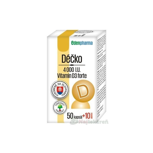 EDENPharma Déčko 4000 I.U. 50 + 10 kapslí zdarma
