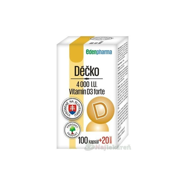EDENPharma Déčko 4000 I.U. 100 + 20 kapslí zdarma