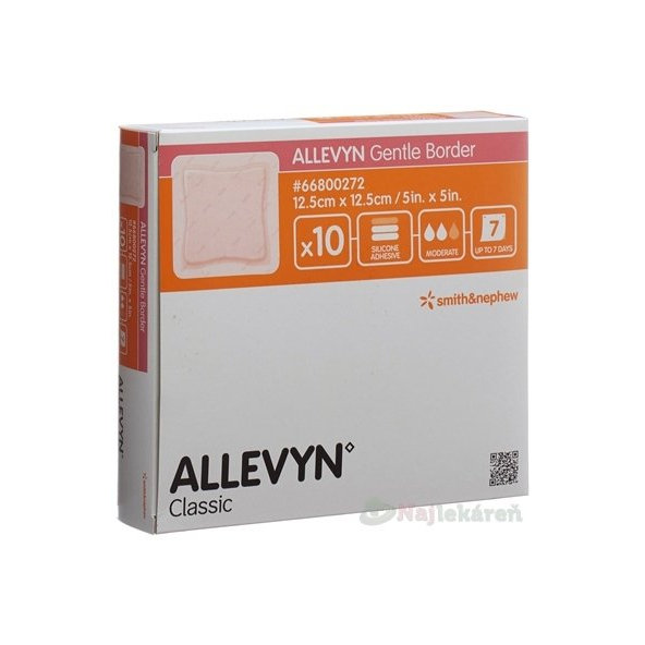 Allevyn Gentle Border pěnové krytí 12,5 × 12,5 cm 10 ks
