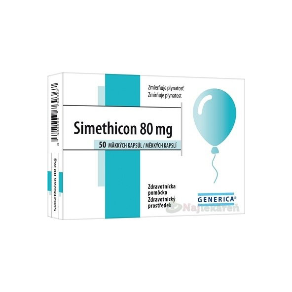 Generica Simethicon 80 mg 50 kapslí