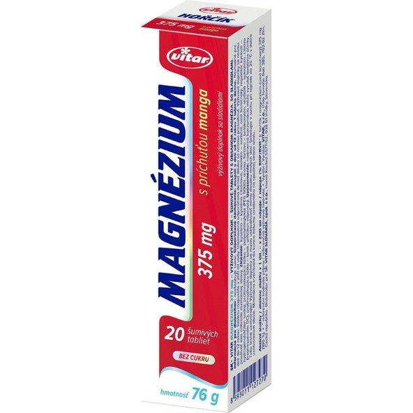 Vitar Hořčík 375 mg 20 šumivých tablet
