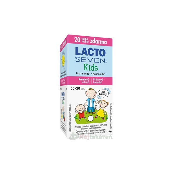 Vitabalans Lactoseven Kids 50+20 žvýkacích tablet