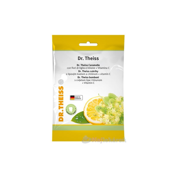 Dr. Theiss Bonbony lipový květ citron a vitamin C 75 g