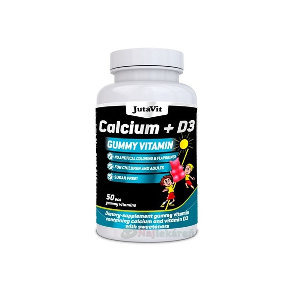 JutaVit Gumkáči Vápník + vitamin D3 želatinoví medvídci 50 ks