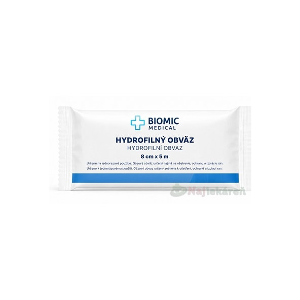 BIOMIC Obvaz hydrofilní sterilní 8 cm × 5 m