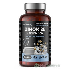 Be a Pro! Zinek 25 + Selen 100 Bioactive Minerals 60 kapslí