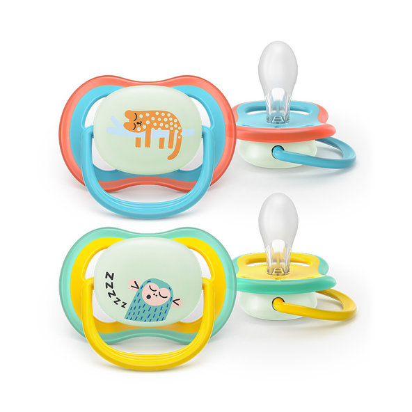 Philips AVENT Dudlík Ultra air s obrázkem noční 18m+ modrý/žlutý 2ks