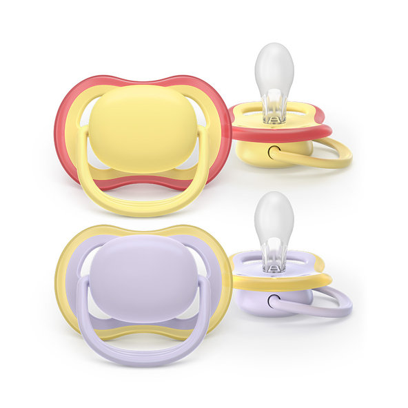 Philips AVENT Dudlík Ultra air 0-6 m fialový/žlutý 2ks