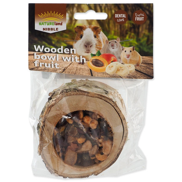 Nature Land Nibble dřevěná miska plněná ovocem 120 g