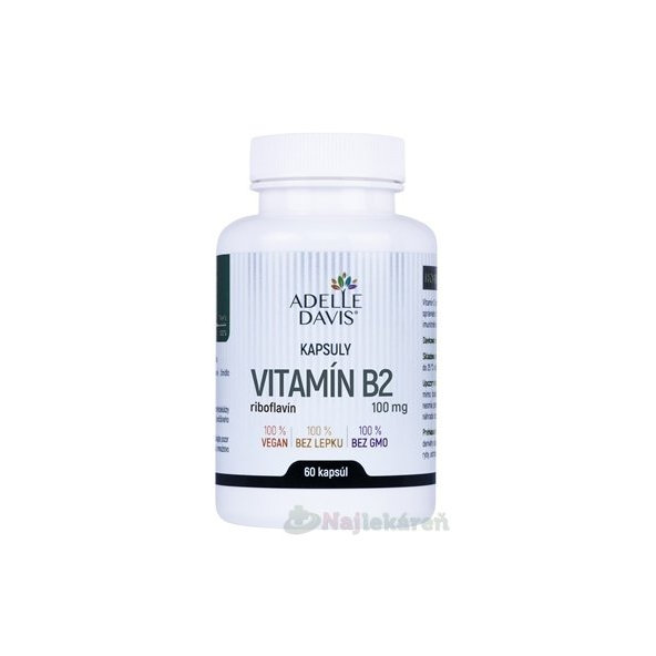 ADELLE DAVIS vitamin B2 riboflavin 100 mg 60 kapslí