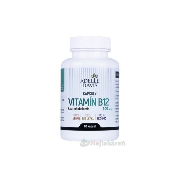 ADELLE DAVIS vitamin B12 kyanokobalamin 500 μg 60 kapslí