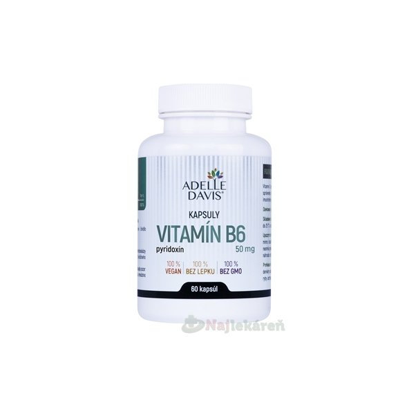 ADELLE DAVIS vitamin B6 pyridoxin 50 mg 60 kapslí