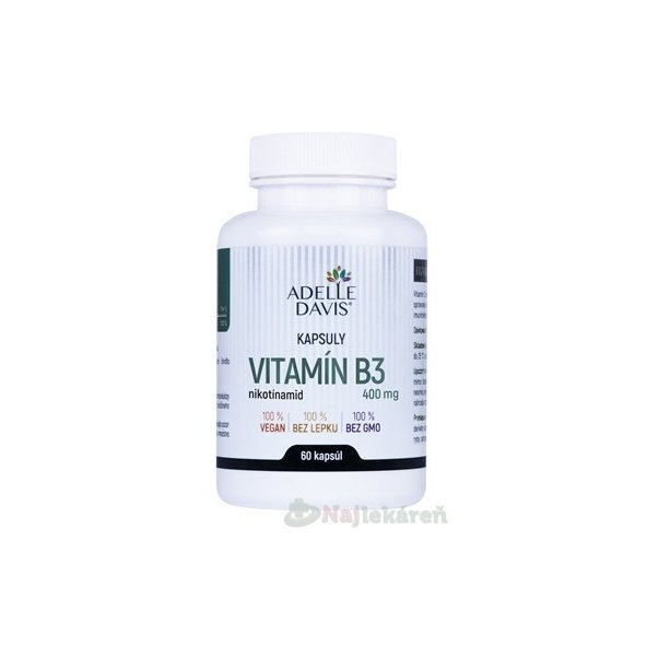ADELLE DAVIS vitamin B3 nikotinamid 400 mg 60 kapslí