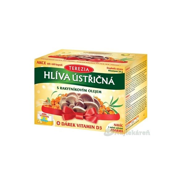 Terezia Hlíva ústřičná + rakytník + vitamin D3 90 kapslí